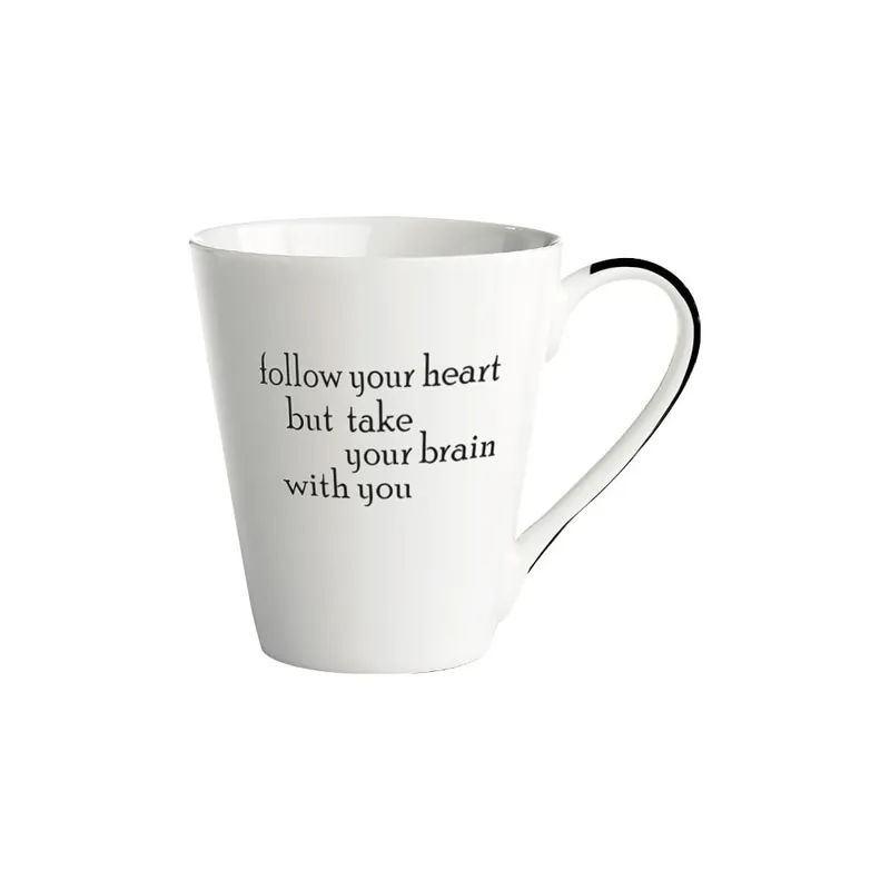 Bezpieczne zakupy Porcelanowy kubek KJ Collection Follow your heart Bonami