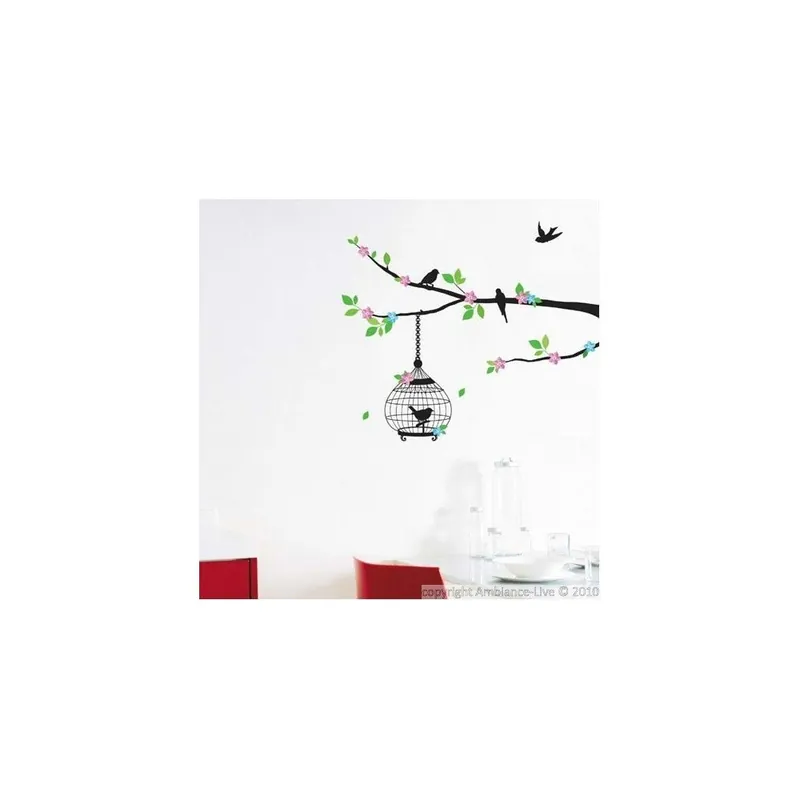 Oferta Naklejka Ambiance Flowering Tree With Birds Bonami