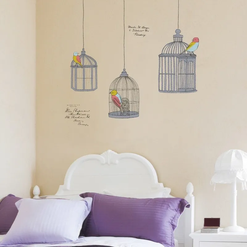 Ekspresowa dostawa Komplet naklejek Ambiance Birds In Cage Bonami
