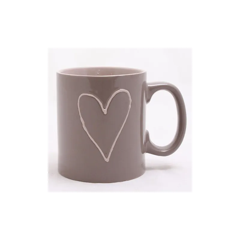 Brązowy kubek ceramiczny ręcznie zdobiony Dakls Heart Dark, 500 ml Bonami Kup online