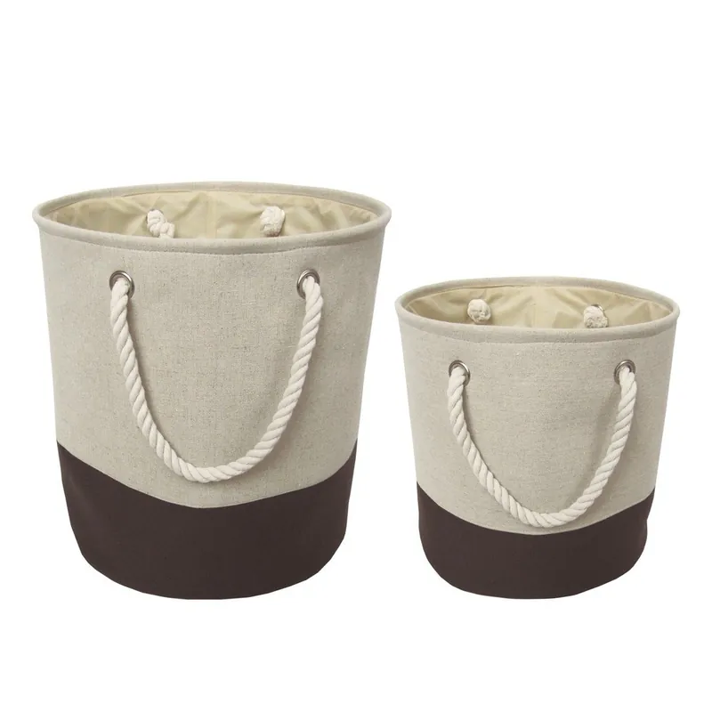 Ekspresowa dostawa Zestaw 2 koszy na pranie Beige and Brown Bonami