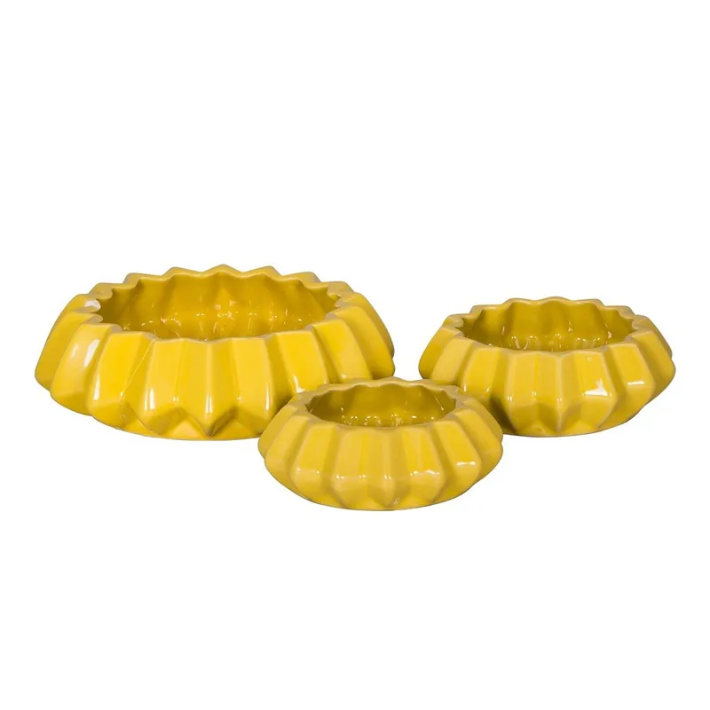 Zestaw 3 stojaków na świeczki Luana Yellow Bonami Bezpieczne zakupy