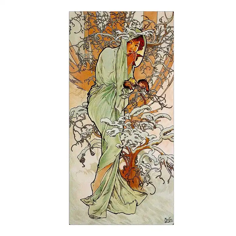 Obraz Alfons Mucha - Zima, 30x60 cm Bonami Zamów teraz