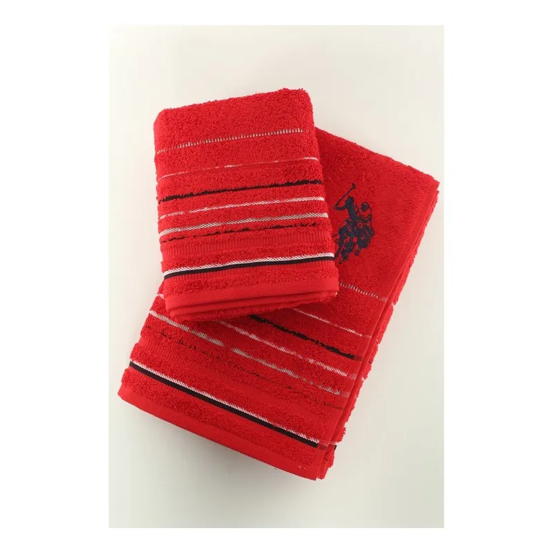 Szybka wysyłka Komplet 2 ręczników Set U.S. Polo Assn. Red, 50x90 a 70x140 cm Bonami