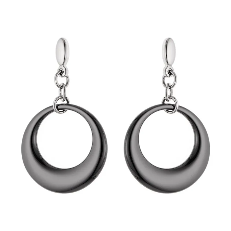 Kolczyki Ceramic Black Circle, 4.5 cm Bonami Dostępne od ręki