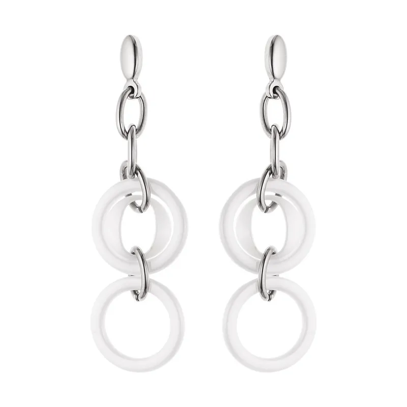 Hit cenowy Kolczyki Ceramic White Pure Circle, 6 cm Bonami