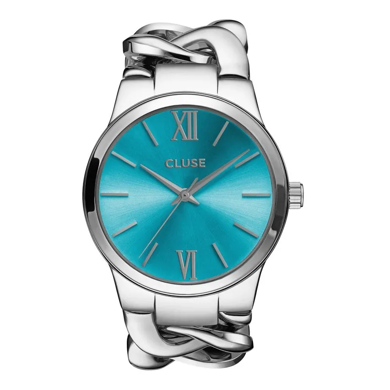 Hit sprzedaży Zegarek damski Elegante Silver/Blue Lagoon, 38 mm Bonami