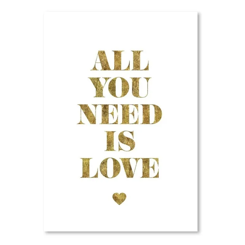 Plakat "All You Need Is Love Gold", 42x60 cm Bonami Okazja