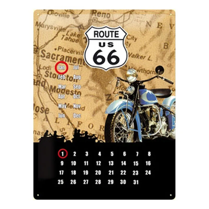 Blaszana tablica Route Calendar, 30x40 cm Bonami Szybka dostawa