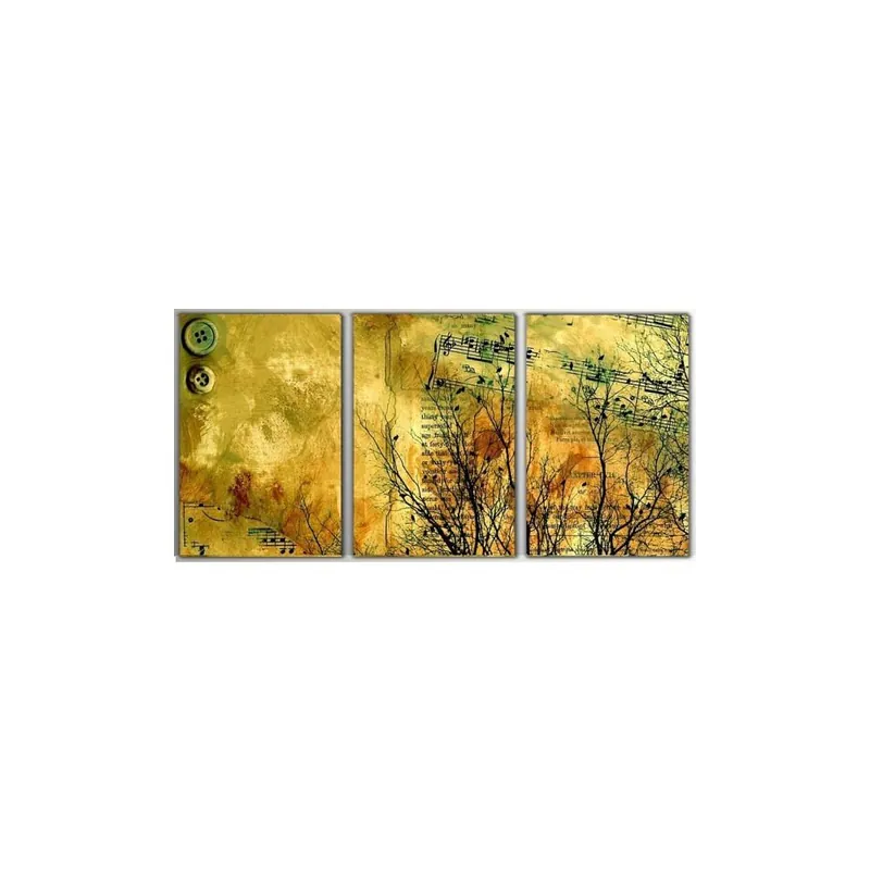 Oferta limitowana Trzyczęściowy obraz Yellow Art, 45x90 cm Bonami