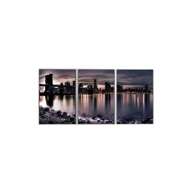 Bezpieczne zakupy Trzyczęściowy obraz Manhattan Bridge, 45x90 cm Bonami