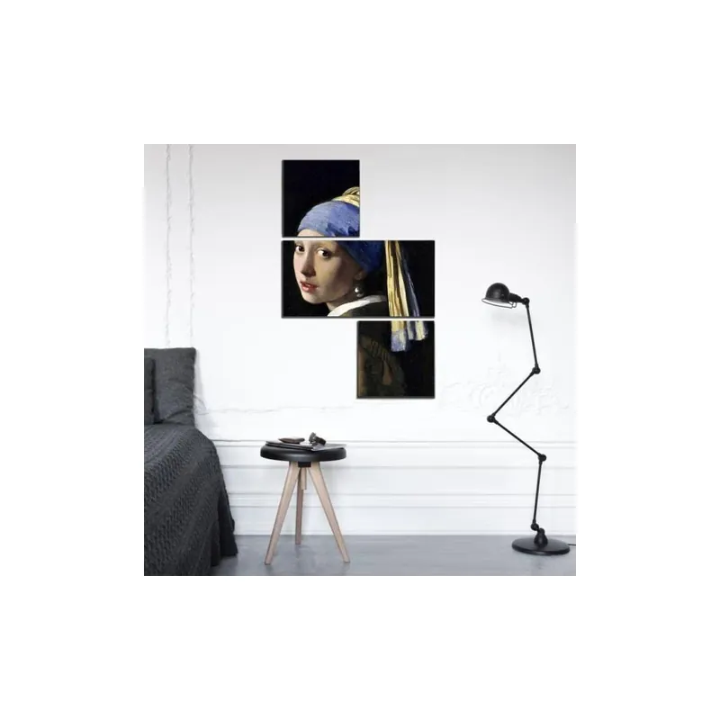 Dostępne od ręki Trzyczęściowy obraz Asymetric Pearl Earring, 60x90 cm Bonami