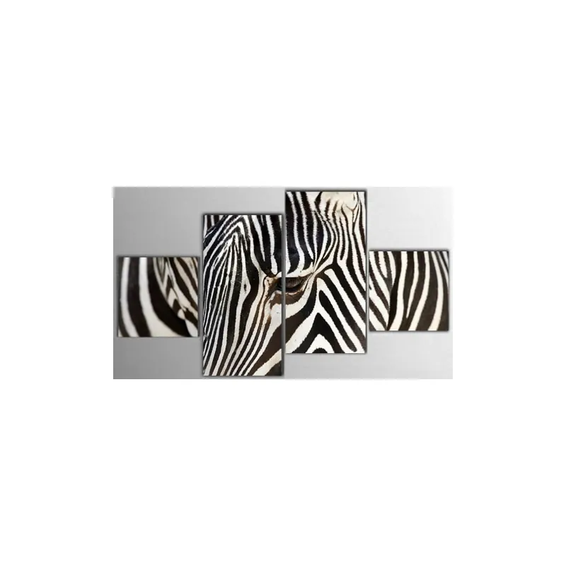 Czteroczęściowy obraz Zebra, 50x100 cm Bonami Bestseller