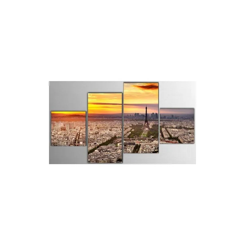 Czteroczęściowy obraz Paris, 50x100 cm Bonami Wyjątkowa oferta