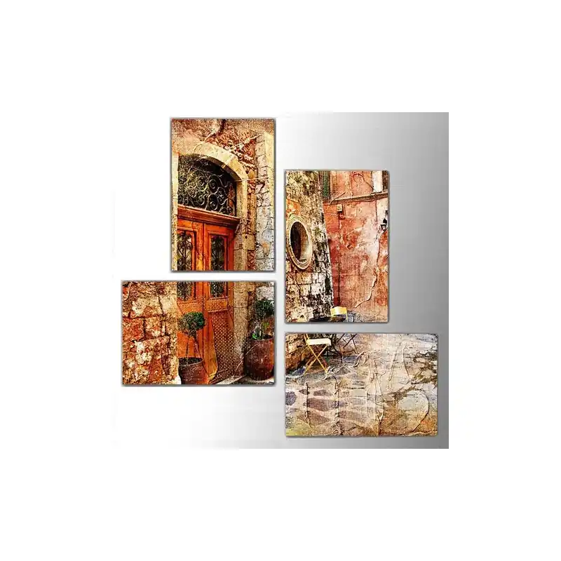 Czteroczęściowy obraz Old Door, 76x76 cm Bonami Bestseller