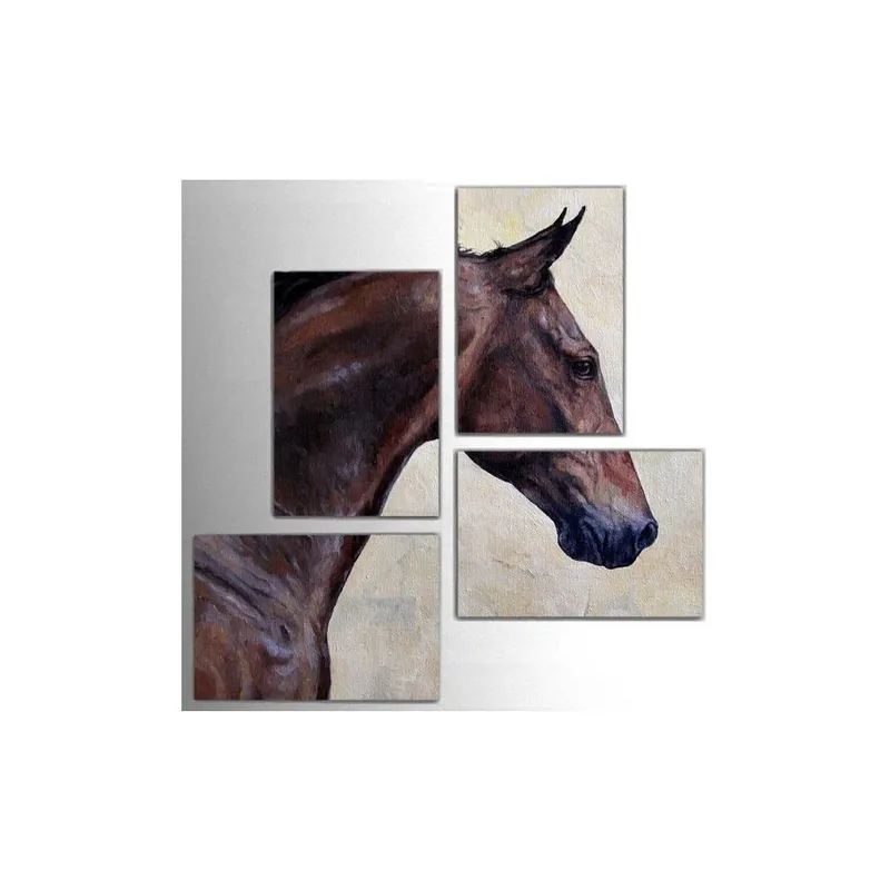 Dostępne od ręki Czteroczęściowy obraz Horse, 76x76 cm Bonami