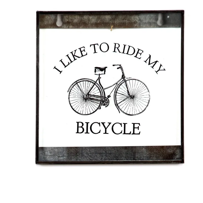Oferta Szklana tablica z napisem Bicycle, 20x20 cm Bonami
