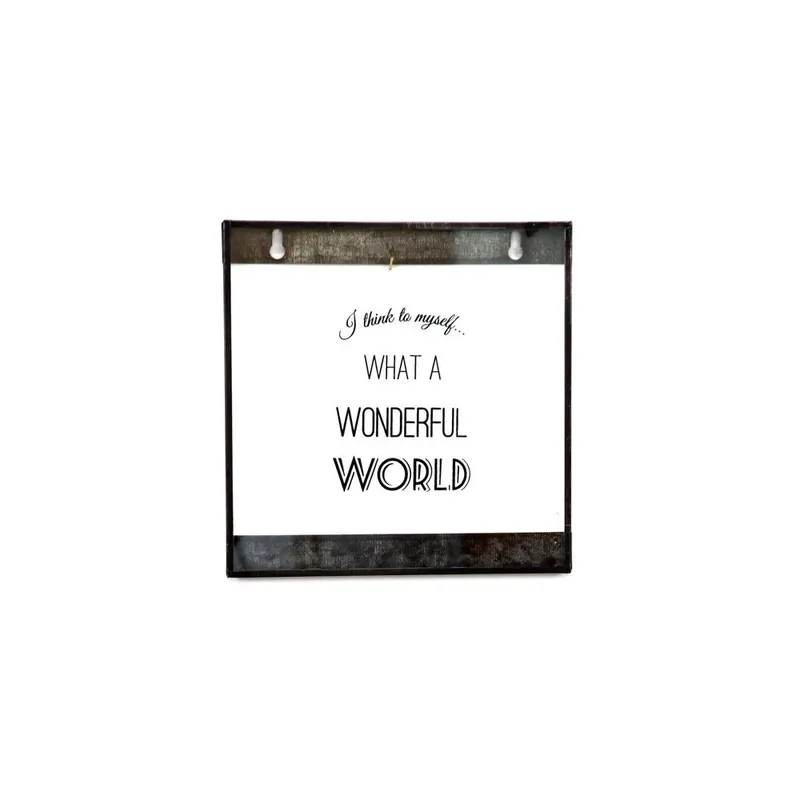 Szklana tabliczka z napisem Wonderful World, 20x20 cm Bonami Premium