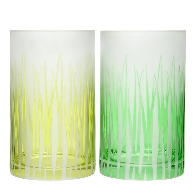 Zestaw 2 świeczników Grass Glass, 12x20 cm Bonami Darmowy zwrot