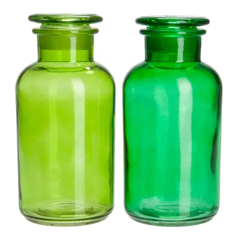 Wyjątkowa oferta Zestaw 2 pojemników Glass Green, 10x10x22 cm Bonami