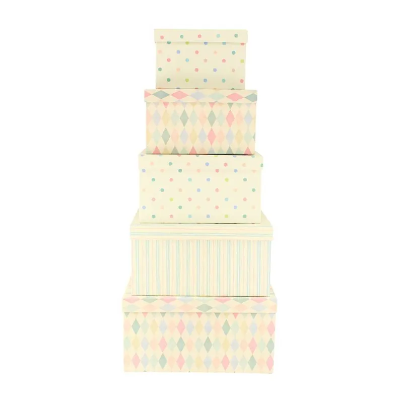 Oferta Komplet 5 pudełek Storage Square/Stripe/Dot Bonami