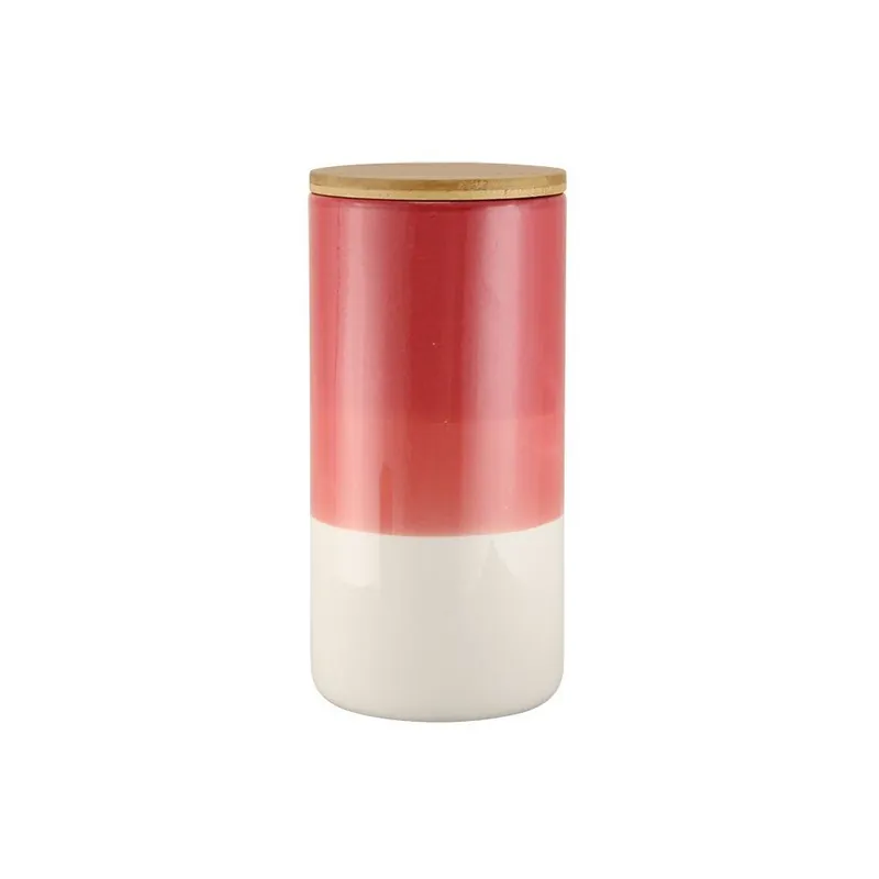 Czerwono-biały pojemnik ceramiczny Strömshaga Majken, 21 cm Bonami Łatwy zwrot
