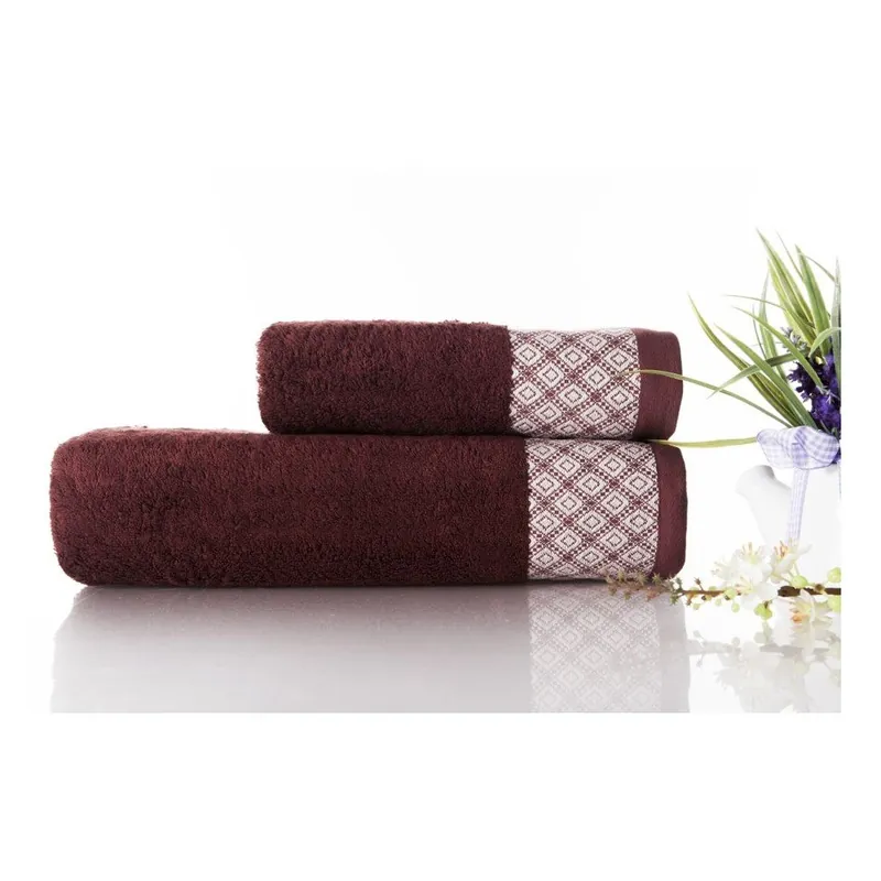 Nowość Zestaw 2 ręczników Bamboo Polo Burgundy, 50x90 cm i 70x140 cm Bonami