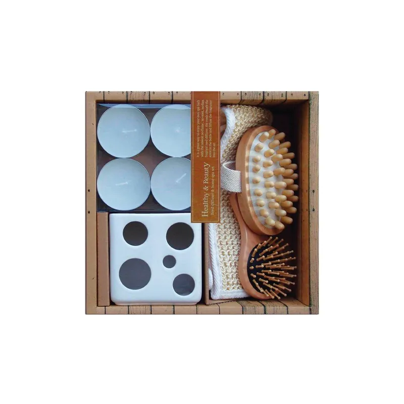 Zestaw relaksacyjny - świecznik, świeczki, szczotki, rękawica Ceramic Bonami Ograniczona ilość