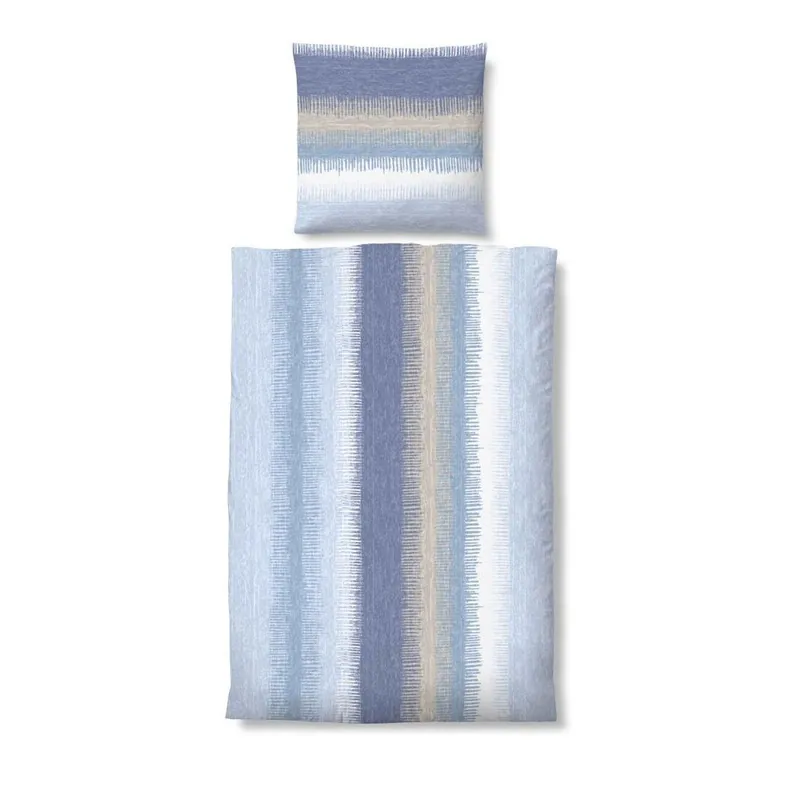 Najlepsza cena Pościel Biber Komfort Stripe Blue, 155x200 cm Bonami