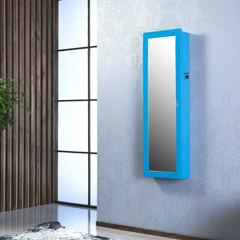 Zamykane lustro wiszące ze schowkiem Belisa, turkusowe Bonami Oferta