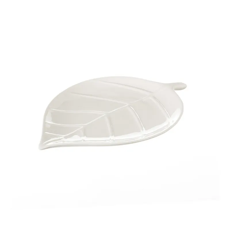 Biały półmisek ceramiczny Unimasa Leaf, dł. 25 cm Bonami Ostatnia szansa