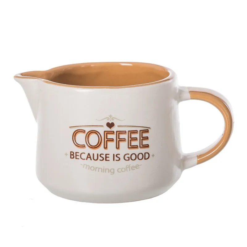Beżowo-biały dzbanek kamionkowy do herbaty Unimasa Coffee, 250 ml Bonami Bestseller