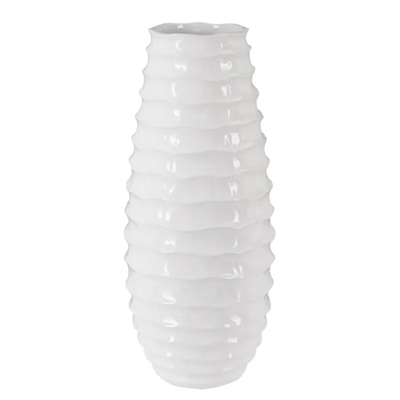 Biały wazon ceramiczny Mauro Ferretti Waves, 17x41 cm Bonami Dostępne od ręki