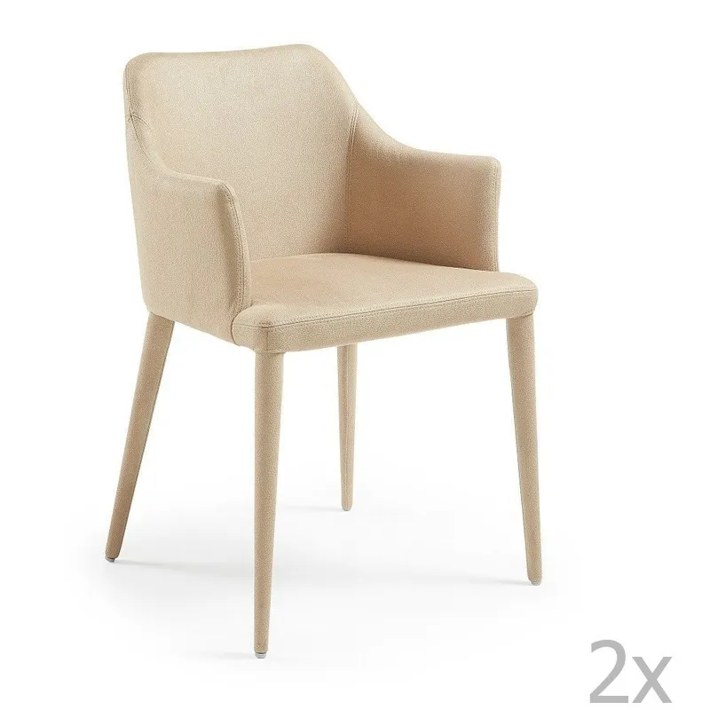 Zestaw 2 beżowych krzeseł La Forma Danai Bonami Tani