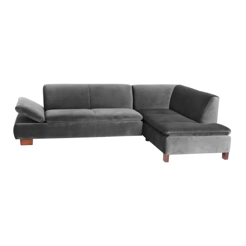 Antracytowa sofa narożna prawostronna z regulowanym podłokietnikiem Max Winzer Terrence Williams Bonami Oferta limitowana