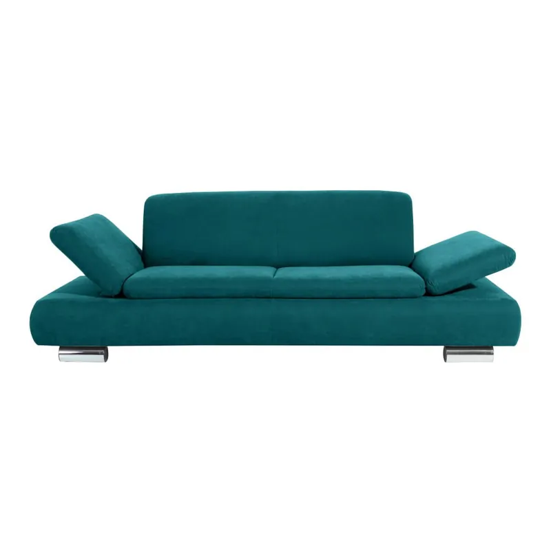 Dostępne od ręki Niebieska sofa 3-osobowa z regulowanymi podłokietnikami Max Winzer Terrence Anderson Bonami
