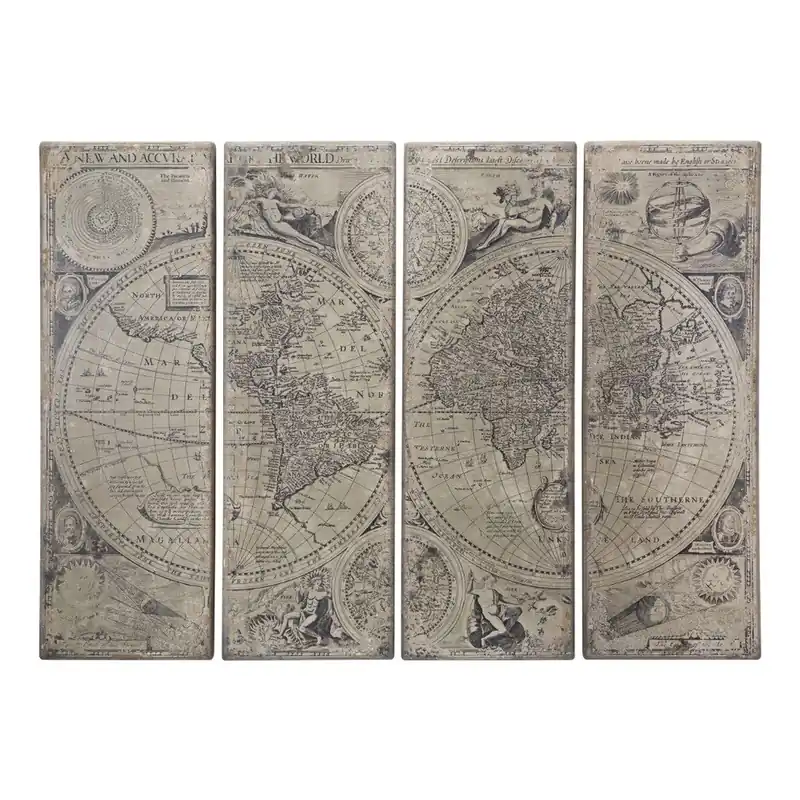 4-częściowa drewniana dekoracja ścienna Mauro Ferretti Columbus Map Lux, 240x180 cm Bonami Ograniczona ilość