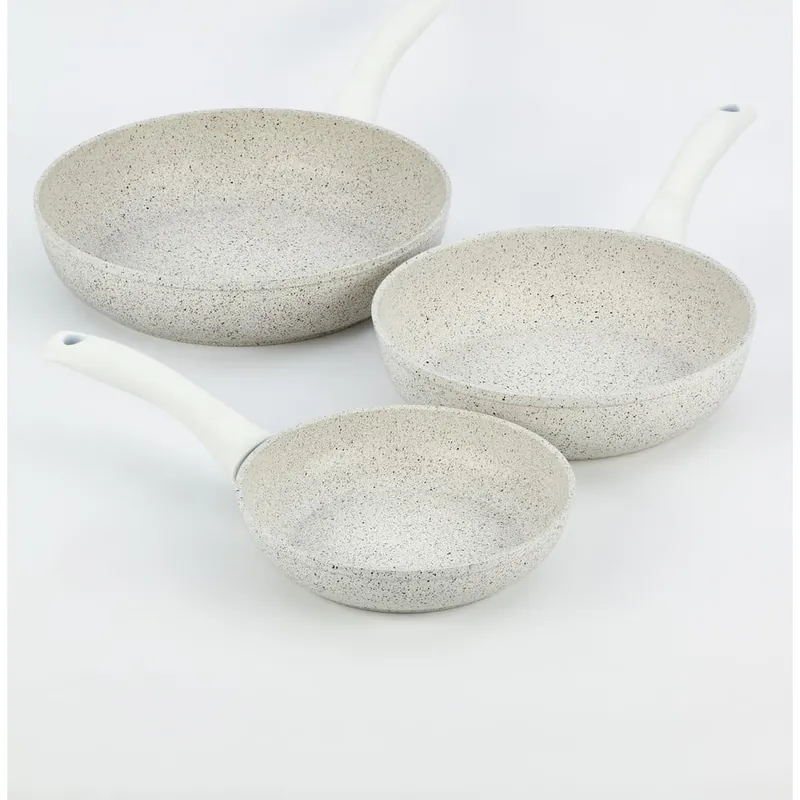 Zestaw 3 patelni z białą rączką Bisetti Stonewhite Bonami Oferta limitowana