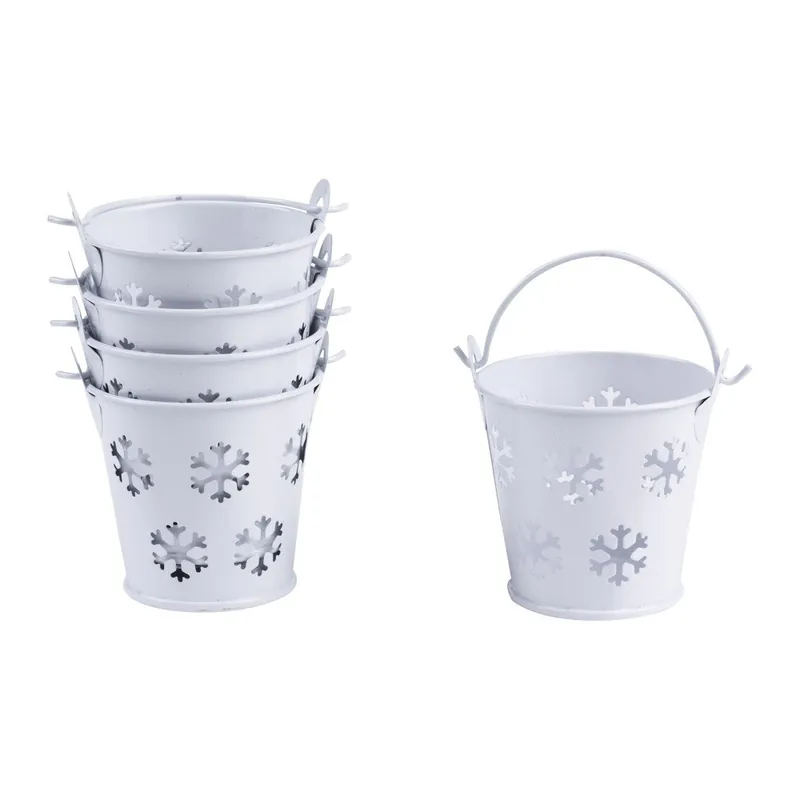 Okazja Zestaw 5 wiaderek dekoracyjnych Neviti Snowflake Bonami