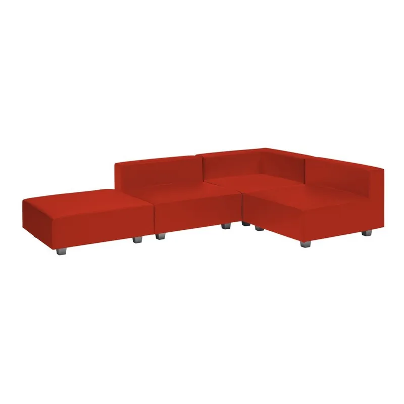 Czerwona sofa narożna trzyczęściowa z podnóżkiem 13Casa Silvia Bonami Oferta czasowa