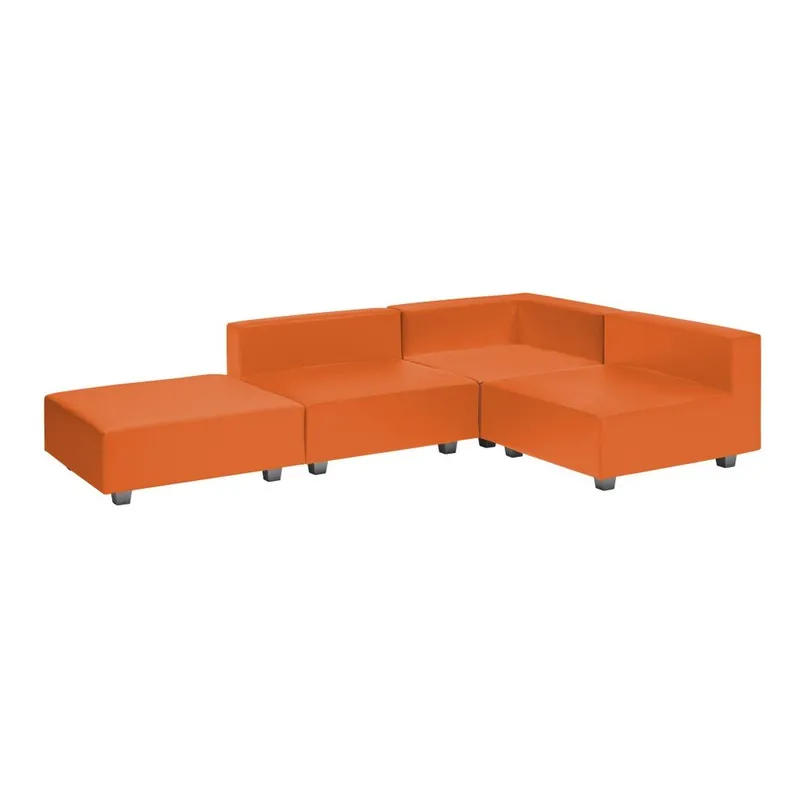 Pomarańczowa sofa narożna trzyczęściowa z podnóżkiem 13Casa Silvia Bonami Popularny