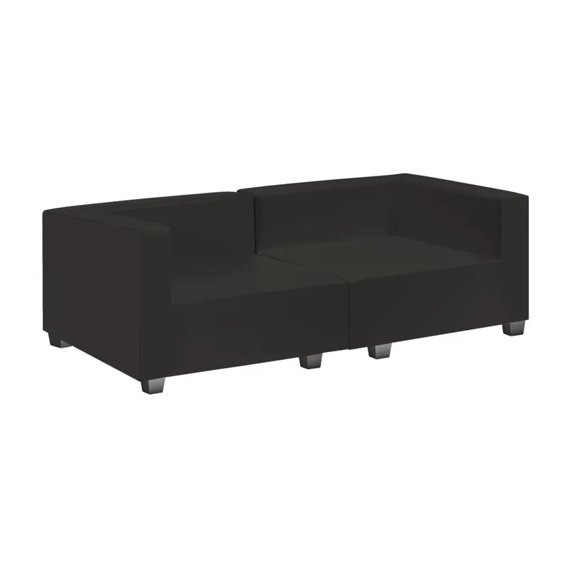 Czarna sofa dwuczęściowa z podłokietnikami 13Casa Silvia Bonami Nowy