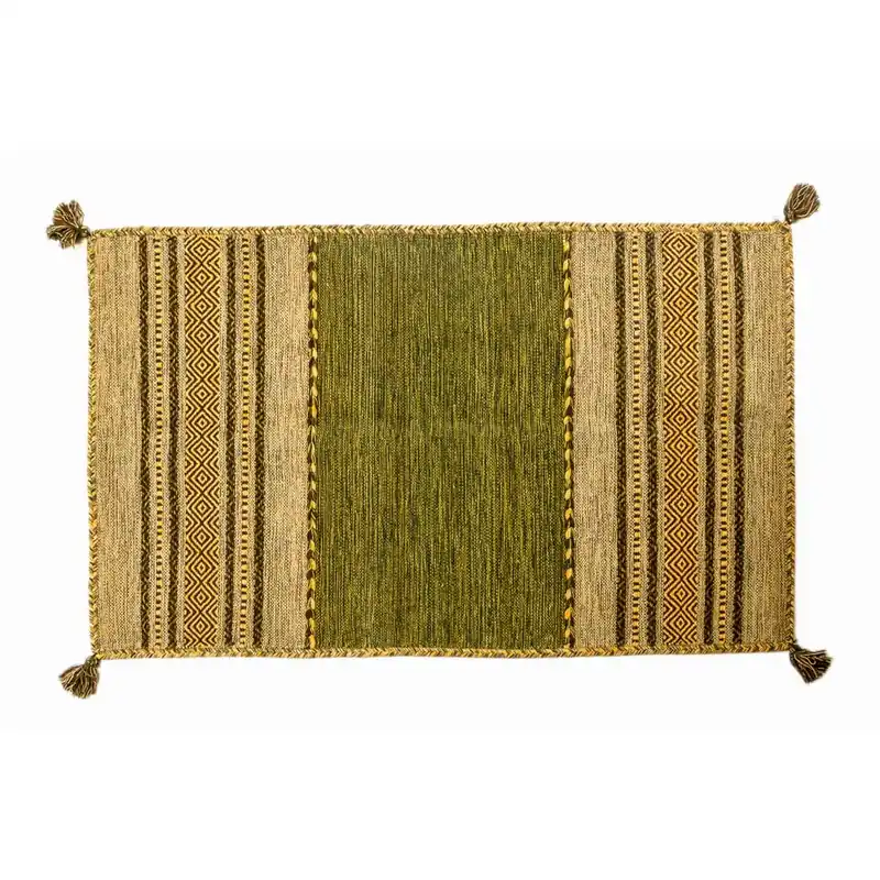 Ograniczona ilość Zielony dywan ręcznie tkany Navaei & Co Kilim Tribal 303, 150x90 cm Bonami