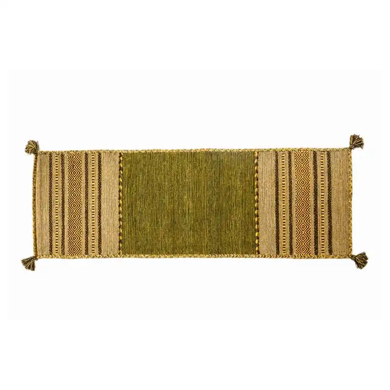 Zamów dziś Zielony chodnik ręcznie tkany Navaei & Co Kilim Tribal 503, 240x60 cm Bonami