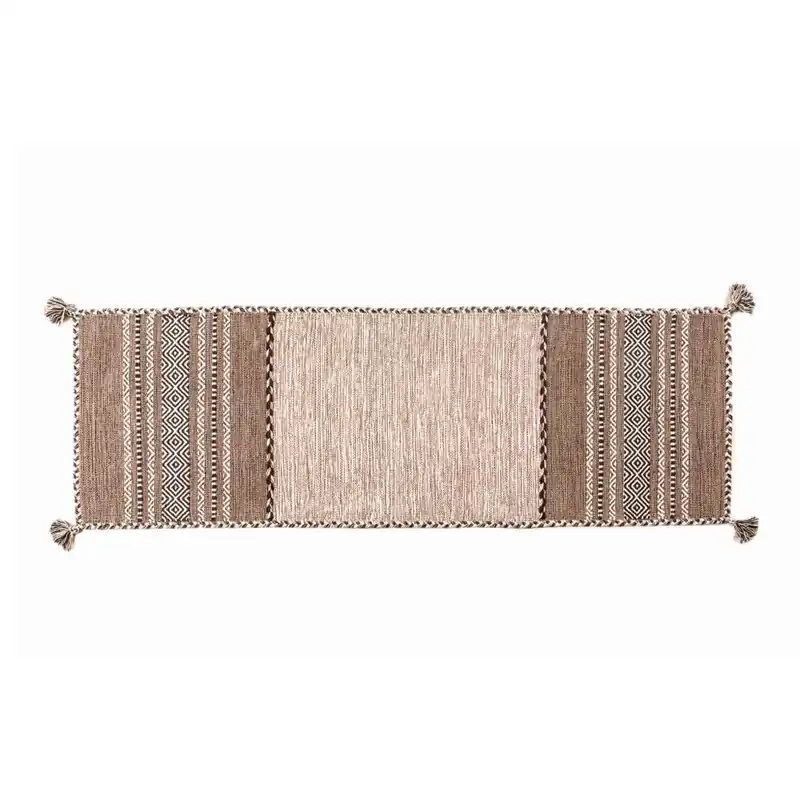 Beżowo-brązowy chodnik ręcznie tkany Navaei & Co Kilim Tribal 505, 240x60 cm Bonami Ostatnia szansa