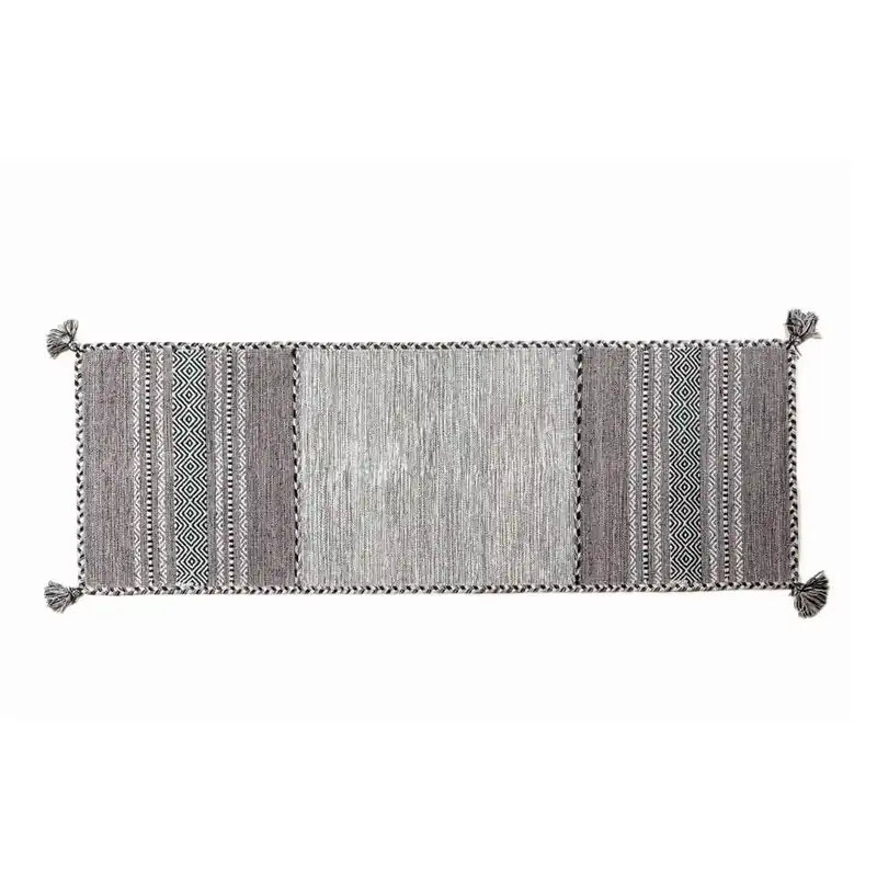 Promocja Szary chodnik ręcznie tkany Navaei & Co Kilim Tribal 508, 240x60 cm Bonami