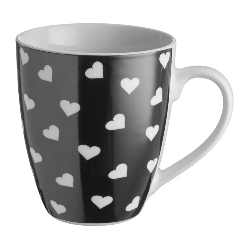 Dostępne od ręki Czarny kubek Price & Kensington Heart, 390 ml Bonami