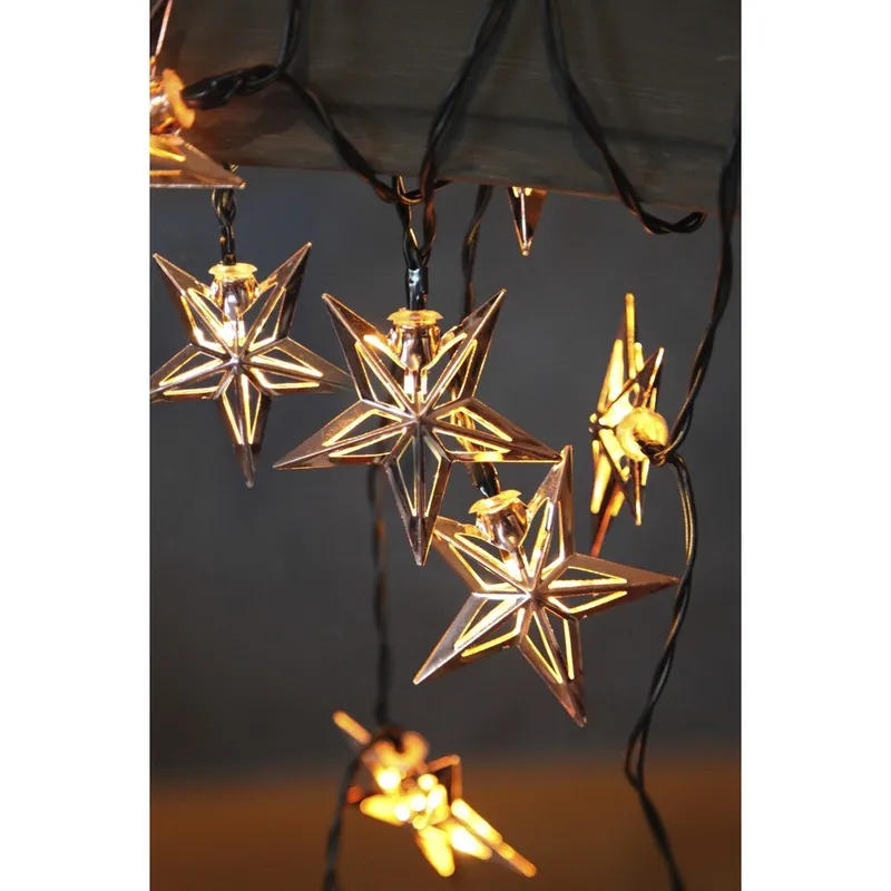 Czarna girlanda świetlna LED Best Season Copper Stars, 10 lampek, dł. 1,35 m Bonami Łatwy zwrot