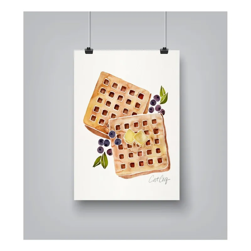 Plakat Americanflat Blueberry Breakfast Waffles by Cat Coquillette, 30x42 cm Bonami Darmowy zwrot