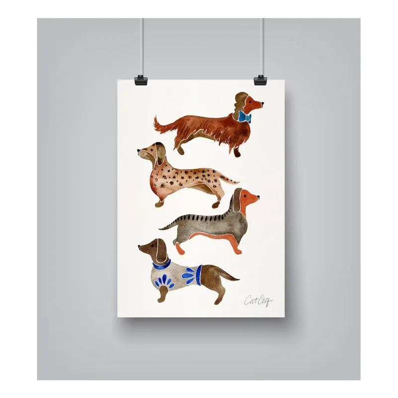 Plakat Americanflat Dachshunds by Cat Coquillette, 30x42 cm Bonami Niska cena